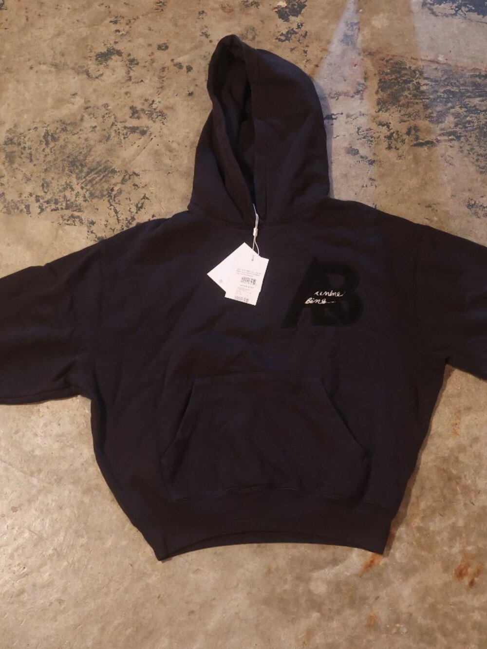 Anine Bing Women's Extra Small XS Jaci Letterman Hoodie Vintage Black New